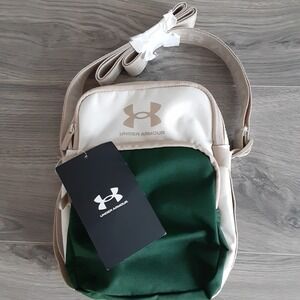 New Under Armour UA Storm Crossbody Bag Green Cream 4L Convertible Backpack